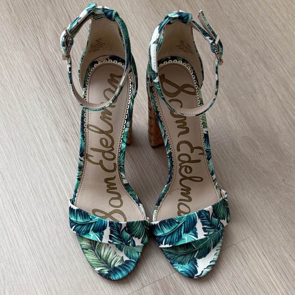 Sam Edelman Tropical Leaf Print Heels - Picture 2 of 8